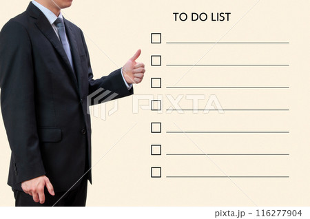 TO DO LIST+グッドポーズのビジネスマン TO DO LIST+グッドポーズのビジネスマン 116277904