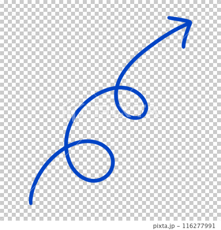 Blue Ink Curved Arrow illustration Curve Arrow Wave Arrow Wavy Arrow Design 116277991
