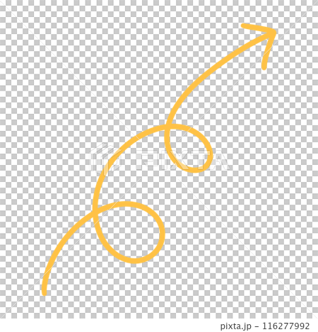 Yellow Curved Arrow illustration Curve Arrow Wave Arrow Wavy Arrow Design 116277992