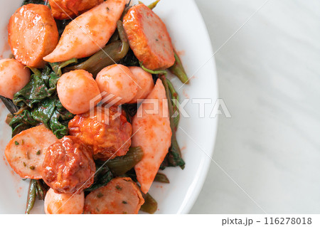 Stir Fried Fish Balls with Yentafo Sauce Stir Fried Fish Balls with Yentafo Sauce 116278018