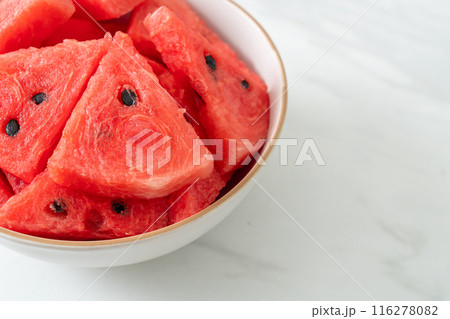 fresh watermelon sliced  in  bowl 116278082