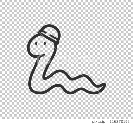 Illustration of a Helmeted Snake 116278192