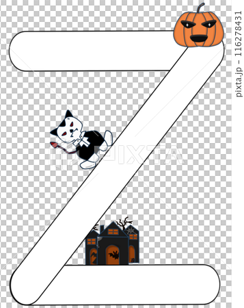 English alphabet in Halloween theme 116278431