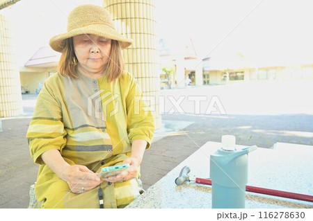 後期高齢女性とスマートデバイス 116278630