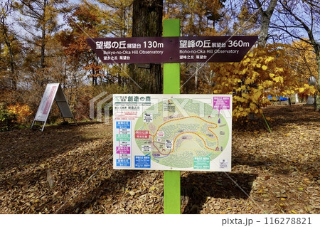 富士見高原リゾート　創造の森にある絵地図の風景　長野県諏訪郡富士見町 116278821