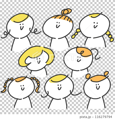 兒童各種髮型 女孩多元髮型 兒童各種髮型 女孩多元髮型 116279794