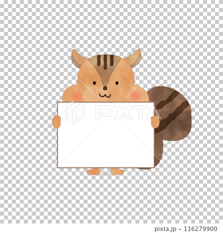 手書き風　ボードを持つリスのベクターイラスト 116279900
