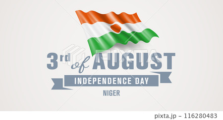 Niger happy independence day greeting card, banner vector illustration. 116280483