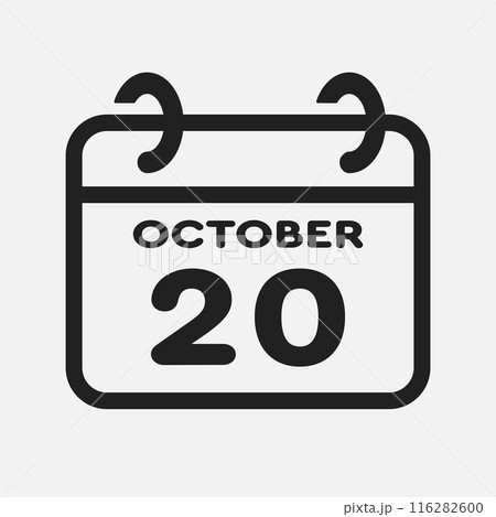 Icon page calendar day - 20 October Icon page calendar day - 20 October 116282600