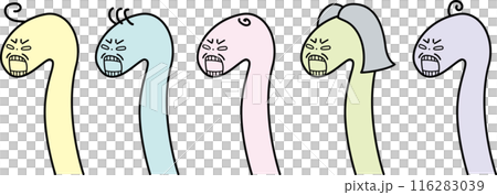 Set of illustrations of angry snakes baring their teeth Set of illustrations of angry snakes baring their teeth 116283039