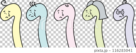 涙を流すヘビのイラストセット 116283041
