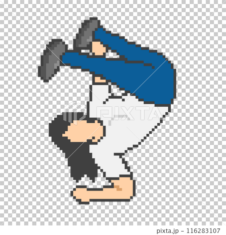 ブレイクダンスをする女性_ドット絵 116283107