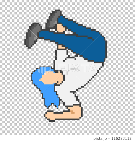 霹靂舞女人_像素藝術(藍色頭髮) 霹靂舞女人_像素藝術(藍色頭髮) 116283112