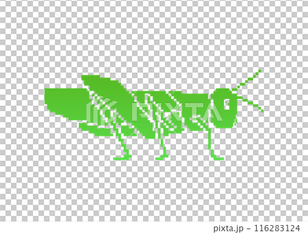 蚱蜢silhouette_dot圖片（綠色） 116283124