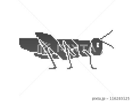 バッタシルエット_ドット絵 116283125