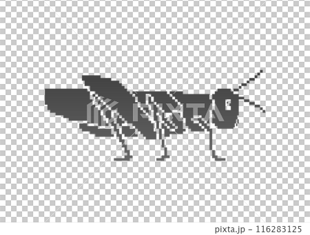 バッタシルエット_ドット絵 116283125