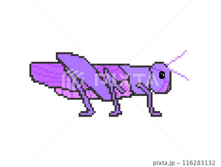 バッタ_ドット絵(紫) バッタ_ドット絵(紫) 116283132