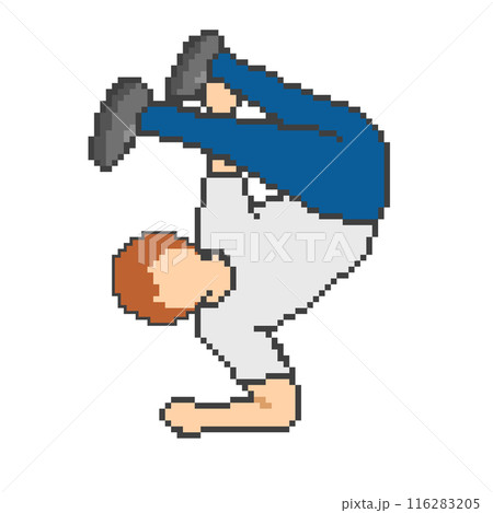 ブレイクダンス_ドット絵男性(茶髪) 116283205