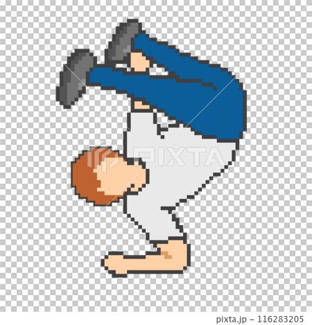 ブレイクダンス_ドット絵男性(茶髪) 116283205