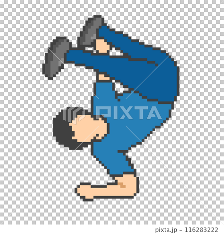 霹靂舞_像素藝術男(藍色衣服) 霹靂舞_像素藝術男(藍色衣服) 116283222