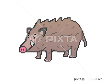 イノシシ_ドット絵のイラスト素材 [116283248] - PIXTA