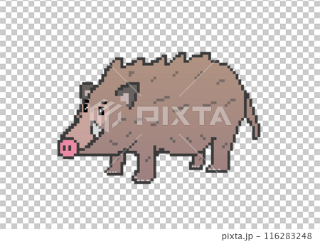 イノシシ_ドット絵のイラスト素材 [116283248] - PIXTA