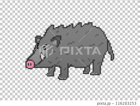 野豬_像素藝術（黑色） 116283253