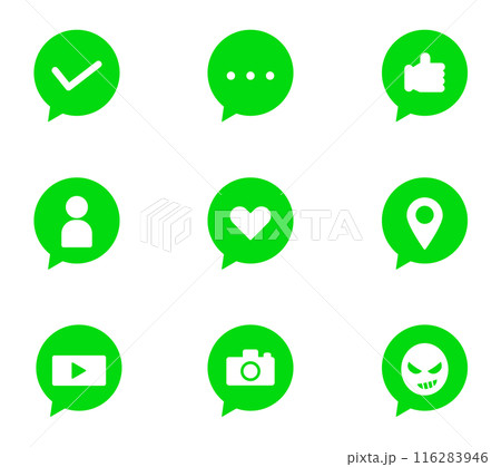 SNSのふきだしアイコンセット 116283946