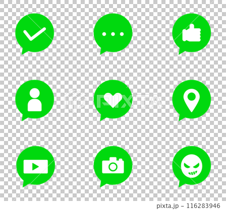 Social media speech bubble icon set 116283946