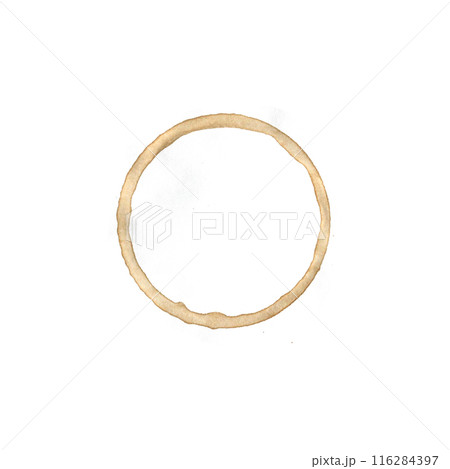 Brown Coffee Cup Mark on Isolated on White Background. Brown Coffee Cup Mark on Isolated on White Background. 116284397