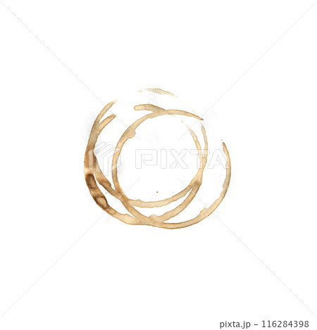Brown Coffee Cup Mark on Isolated on White Background. Brown Coffee Cup Mark on Isolated on White Background. 116284398
