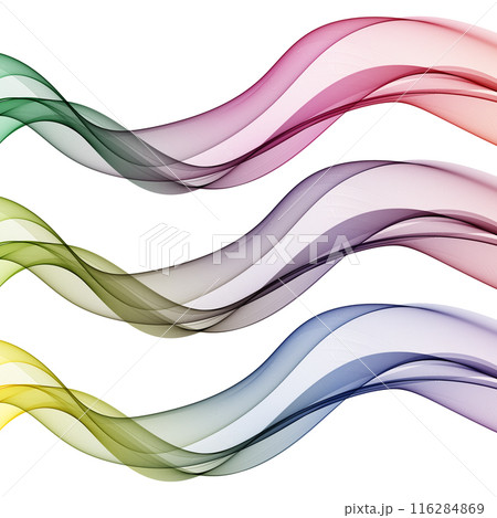 Set of colored waves. Abstract wave patterns. Layout for advertising. Presentation template. Decor element for a magazine, brochure, notebook, cover and more. eps 10 116284869