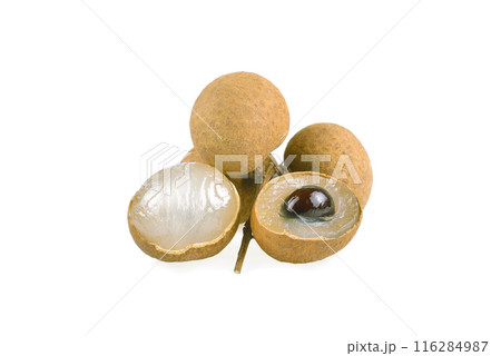 Sweet longan fruit isolated on white background. 116284987