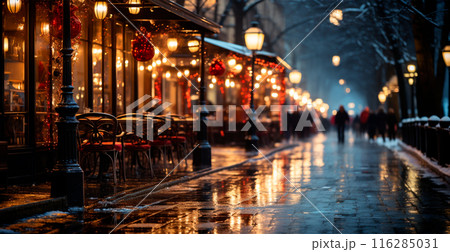Winter city New York, New Year USA, Christmas holidays - AI generated image 116285031
