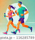 ランニングする男女 116285789