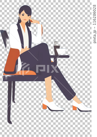 憤怒的女人坐著 116286028