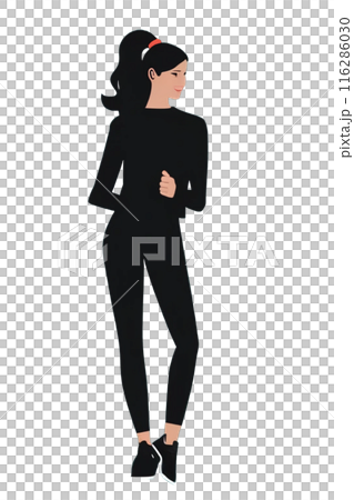 一個女人慢跑的插圖 116286030