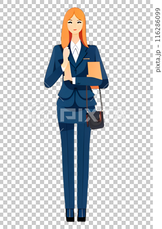 A young lady in a suit 116286099