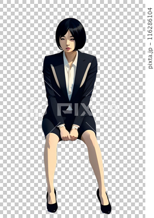 穿著西裝的憤怒的年輕女子 穿著西裝的憤怒的年輕女子 116286104
