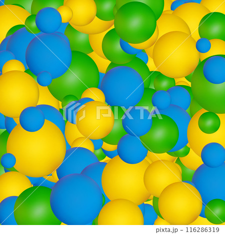 Yellow, blue, green balls. Bright colorful background. Background. Banner. Advertising. eps 10 116286319