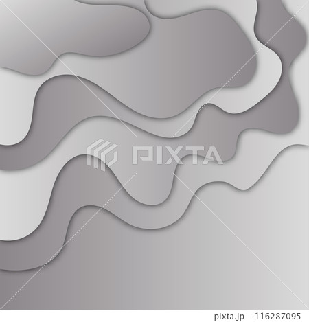 Gray wave. Abstract paper cut. Abstract...のイラスト素材 [116287095] - PIXTA