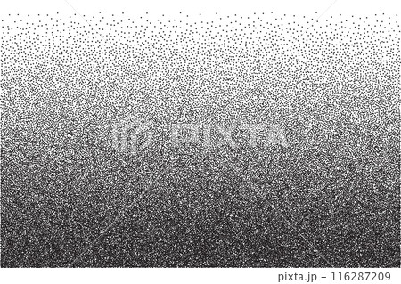 Stipple dots, gradient grain and noise texture, abstract black white halftone background 116287209