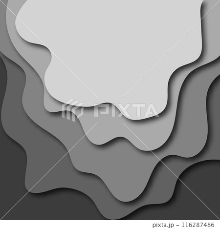 Gray background wave paper art design. Paper cut vector illustration. Eps10 Gray background wave paper art design. Paper cut vector illustration. Eps10 116287486
