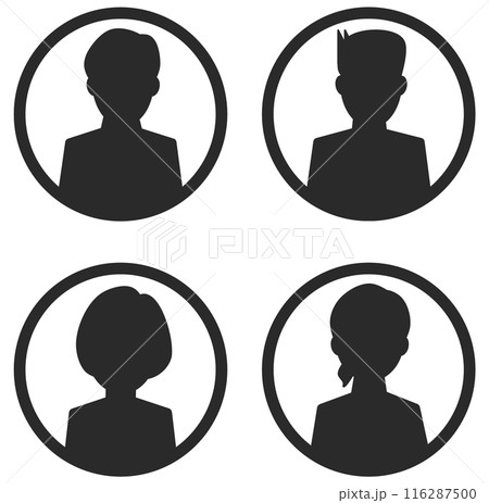 女性と男性の個人設定アイコン 女性と男性の個人設定アイコン 116287500