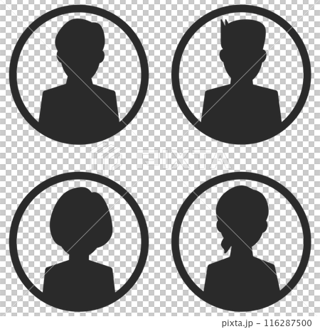 女性と男性の個人設定アイコン 女性と男性の個人設定アイコン 116287500