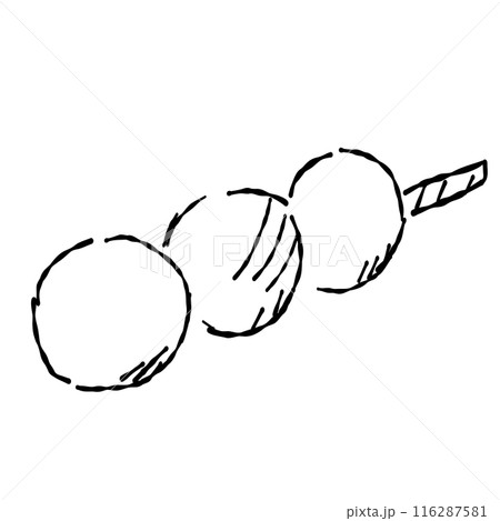 団子ののお月見手描き線画イラスト 団子ののお月見手描き線画イラスト 116287581