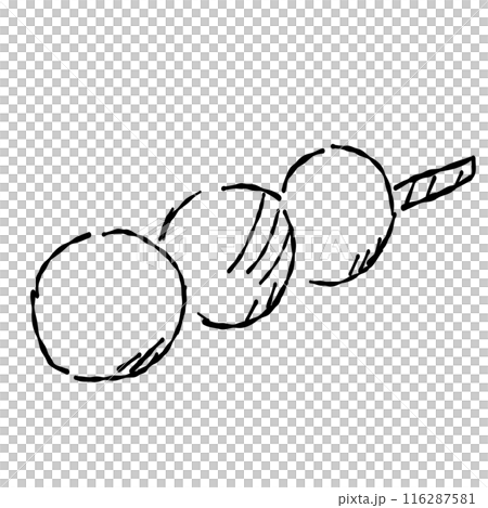 団子ののお月見手描き線画イラスト 団子ののお月見手描き線画イラスト 116287581