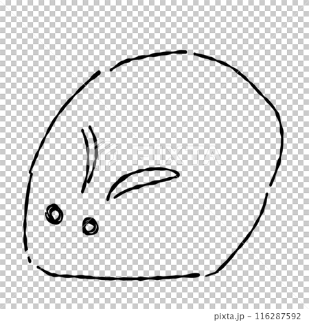 線画のうさぎの餅、手描きイラスト 116287592