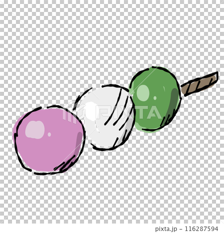 三色団子の手描きイラスト 116287594