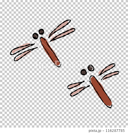 Dragonfly moon viewing hand-drawn illustration 116287785